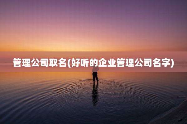 管理公司取名(好听的企业管理公司名字)