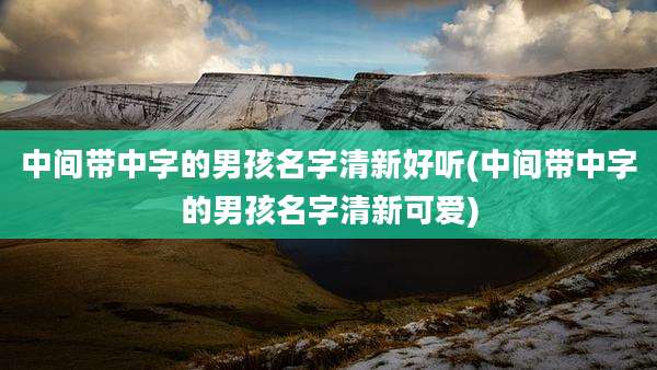 中间带中字的男孩名字清新好听(中间带中字的男孩名字清新可爱)