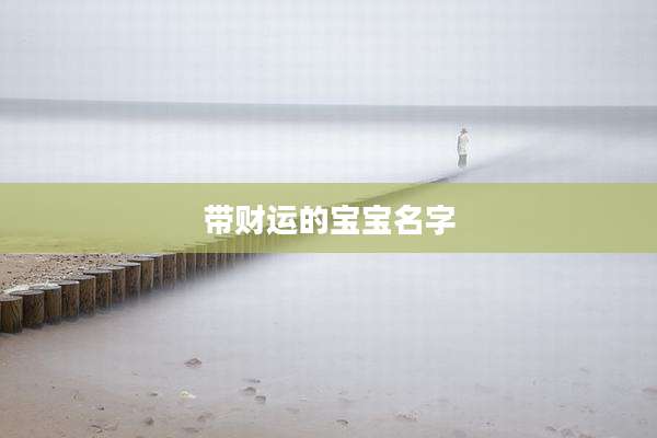带财运的宝宝名字