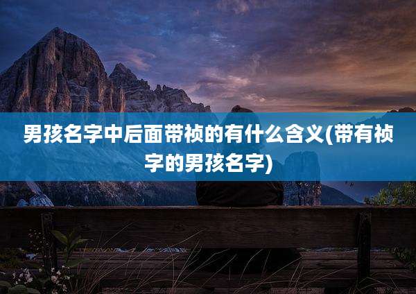 男孩名字中后面带祯的有什么含义(带有祯字的男孩名字)