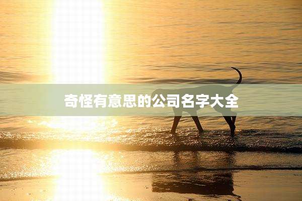 奇怪有意思的公司名字大全