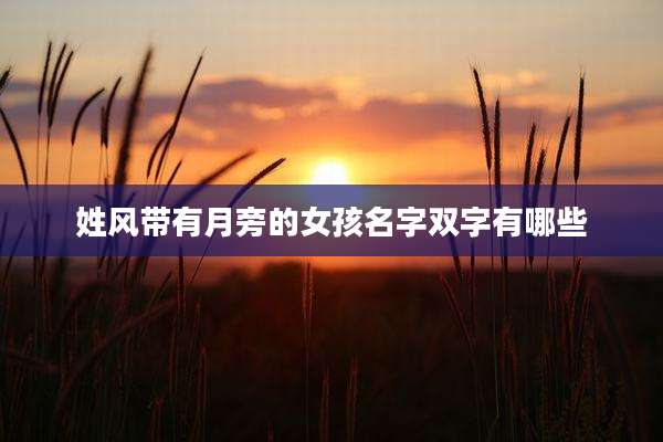 姓风带有月旁的女孩名字双字有哪些