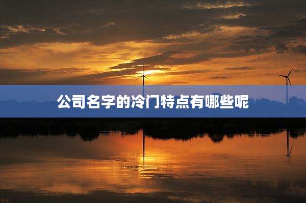 公司名字的冷门特点有哪些呢