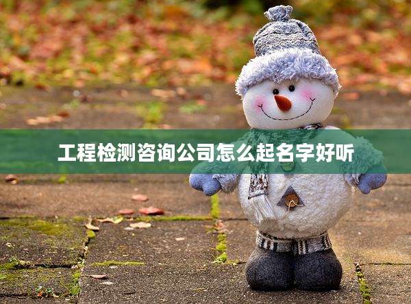 工程检测咨询公司怎么起名字好听