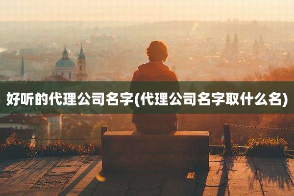 好听的代理公司名字(代理公司名字取什么名)