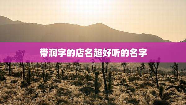 带润字的店名超好听的名字