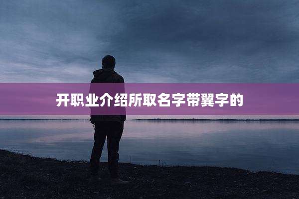 开职业介绍所取名字带翼字的