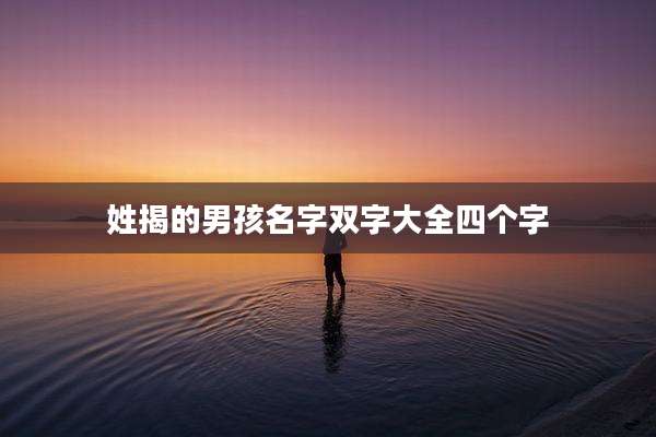 姓揭的男孩名字双字大全四个字