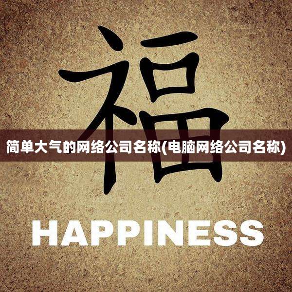 简单大气的网络公司名称(电脑网络公司名称)