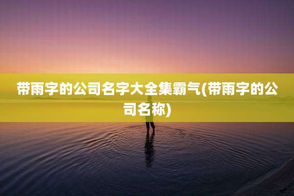 带雨字的公司名字大全集霸气(带雨字的公司名称)