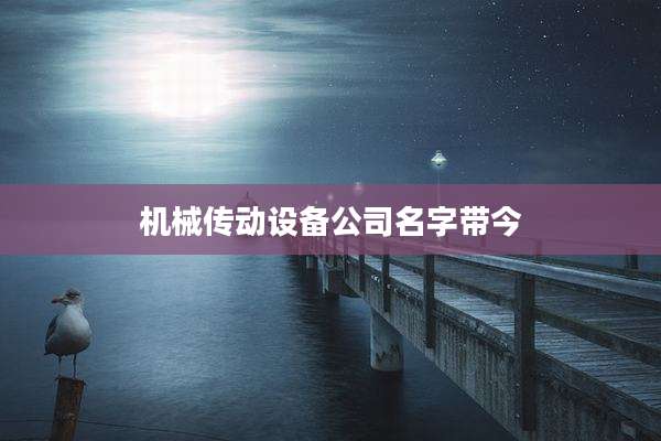 机械传动设备公司名字带今
