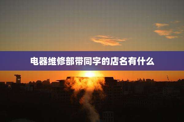 电器维修部带同字的店名有什么