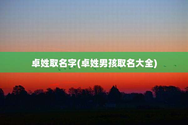 卓姓取名字(卓姓男孩取名大全)