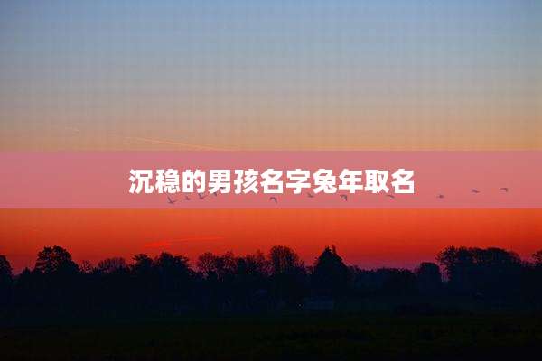 沉稳的男孩名字兔年取名