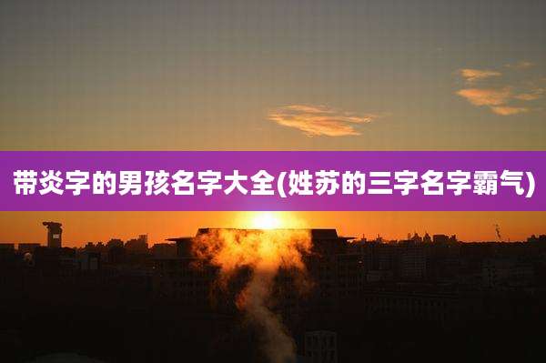 带炎字的男孩名字大全(姓苏的三字名字霸气)