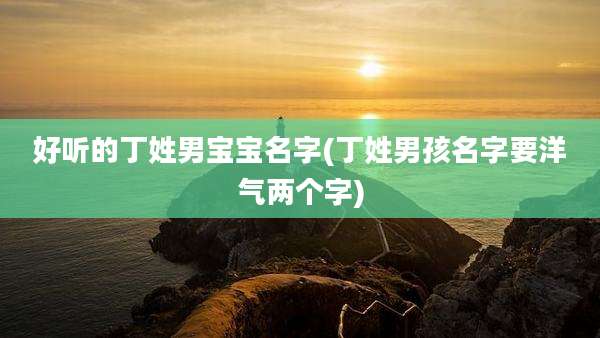 好听的丁姓男宝宝名字(丁姓男孩名字要洋气两个字)