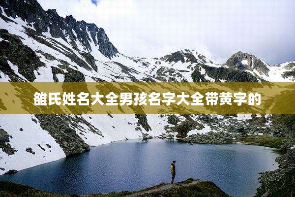 雒氏姓名大全男孩名字大全带黄字的