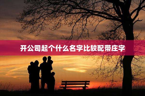 开公司起个什么名字比较配带庄字