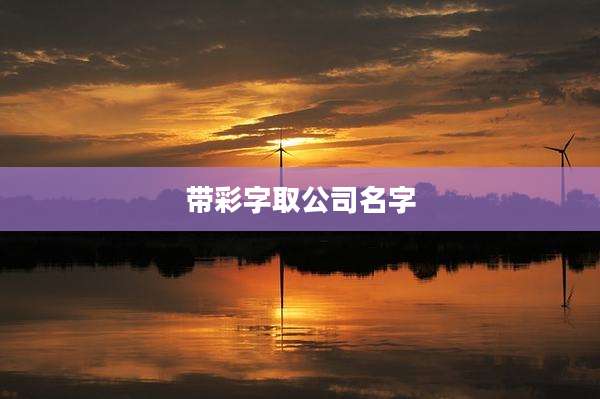 带彩字取公司名字