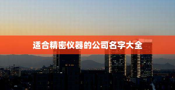 适合精密仪器的公司名字大全