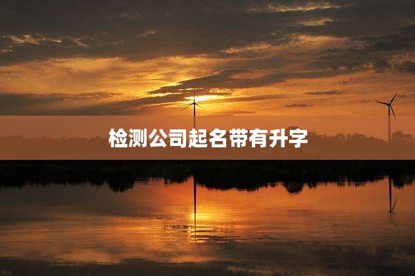 检测公司起名带有升字