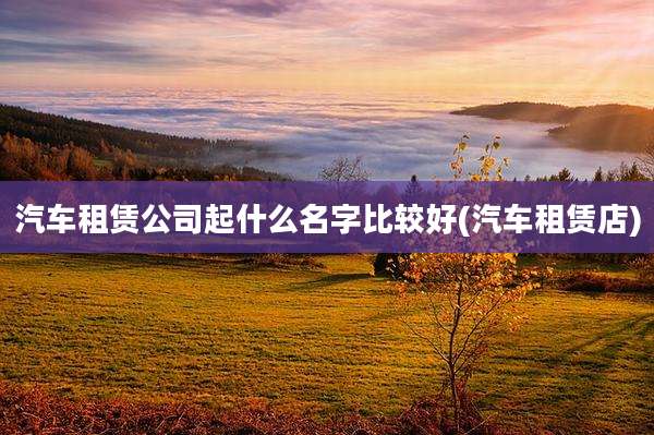 汽车租赁公司起什么名字比较好(汽车租赁店)