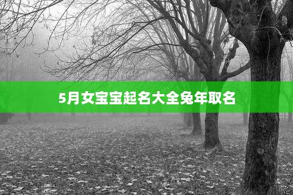 5月女宝宝起名大全兔年取名