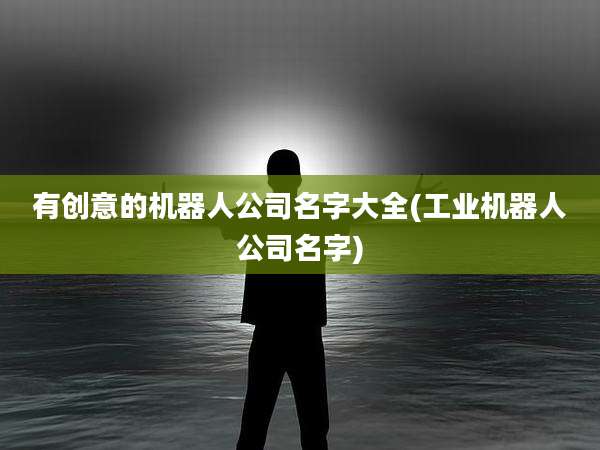 有创意的机器人公司名字大全(工业机器人公司名字)