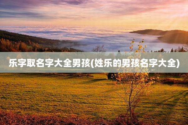 乐字取名字大全男孩(姓乐的男孩名字大全)