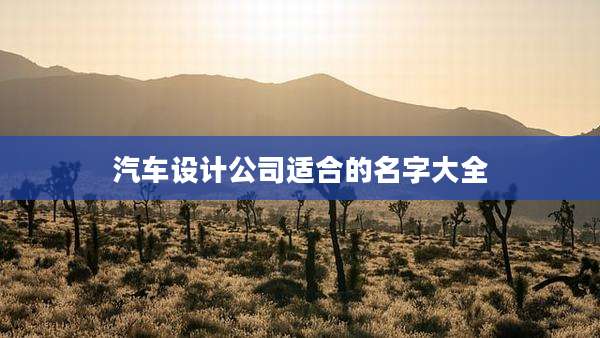 汽车设计公司适合的名字大全