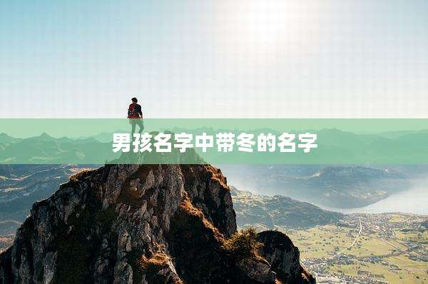男孩名字中带冬的名字