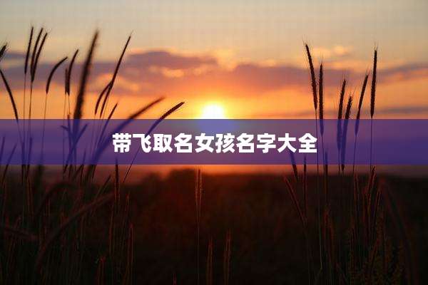 带飞取名女孩名字大全