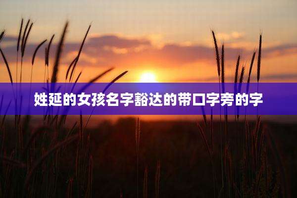 姓延的女孩名字豁达的带口字旁的字