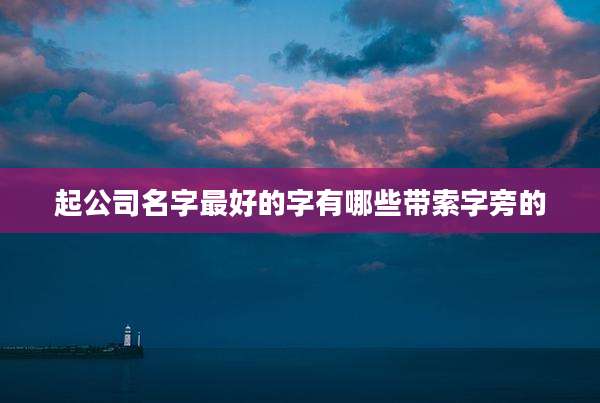 起公司名字最好的字有哪些带索字旁的