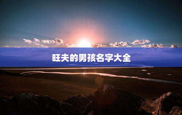 旺夫的男孩名字大全