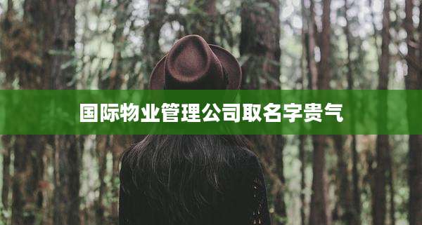 国际物业管理公司取名字贵气