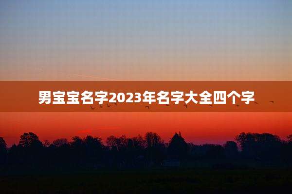 男宝宝名字2023年名字大全四个字