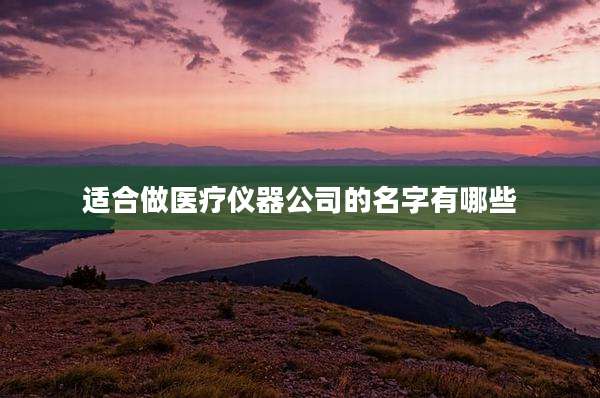 适合做医疗仪器公司的名字有哪些