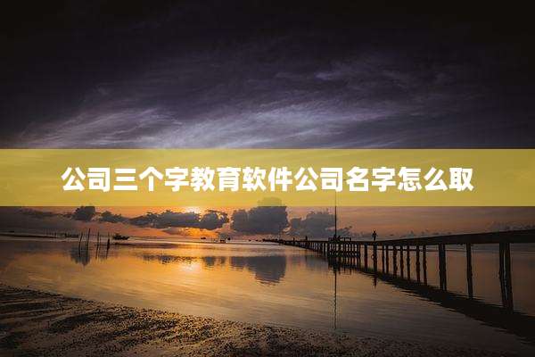 公司三个字教育软件公司名字怎么取
