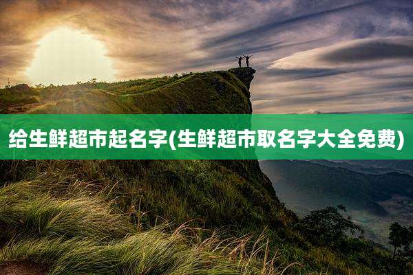 给生鲜超市起名字(生鲜超市取名字大全免费)