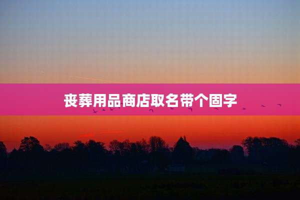 丧葬用品商店取名带个固字