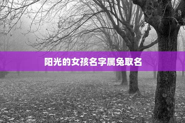 阳光的女孩名字属兔取名
