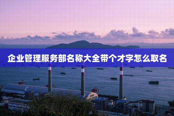 企业管理服务部名称大全带个才字怎么取名