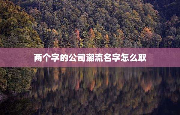 两个字的公司潮流名字怎么取