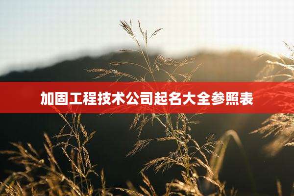 加固工程技术公司起名大全参照表