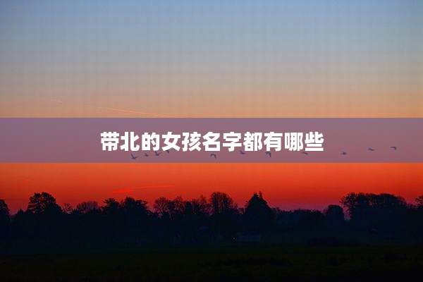 带北的女孩名字都有哪些