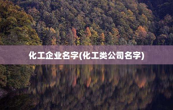 化工企业名字(化工类公司名字)