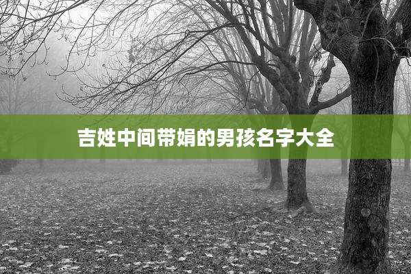 吉姓中间带娟的男孩名字大全