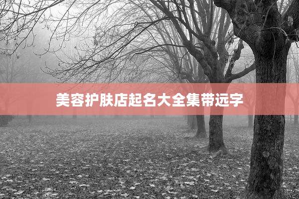 美容护肤店起名大全集带远字