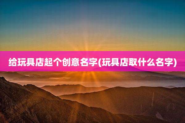给玩具店起个创意名字(玩具店取什么名字)